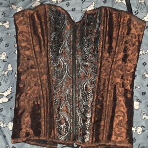 Elegant Brown Corset Top